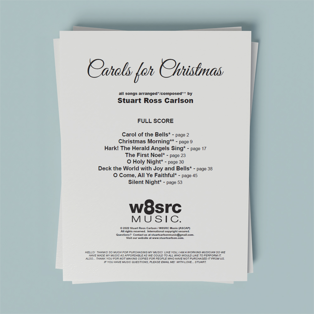 Carols for Christmas Sheet Music - Full Score